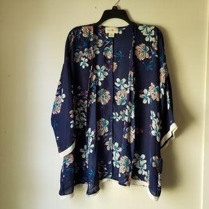 Floral Navy Kimono, M